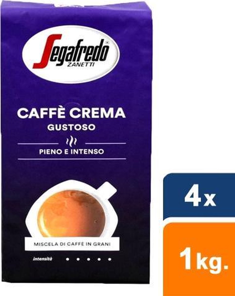 Segafredo - Caffe crema gustoso Bonen - 4x 1 kg