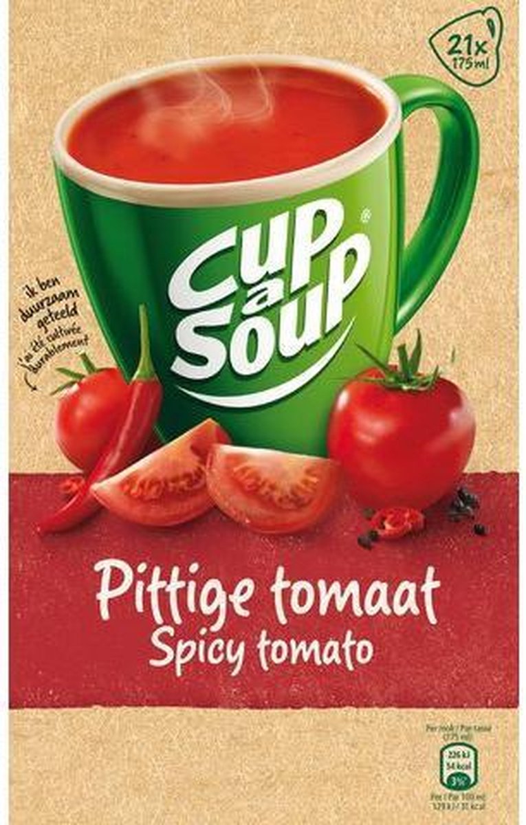 Cup A Soup - Pittige tomaat - 21x 175ml