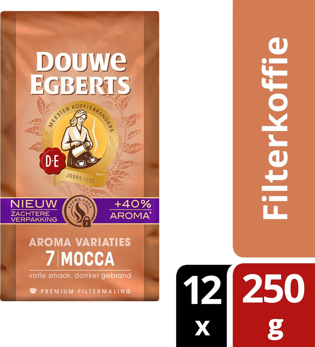 Douwe Egberts - Mocca (7) Filter Koffie - 12x 250g