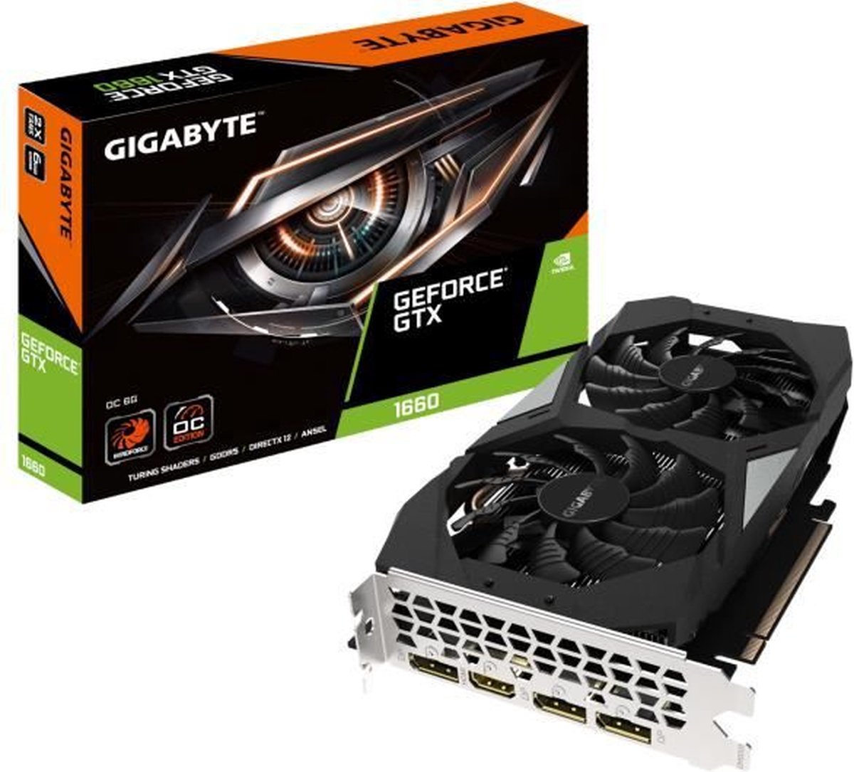 Gigabyte GV-N1660OC-6GD videokaart NVIDIA GeForce GTX 1660 6 GB GDDR5