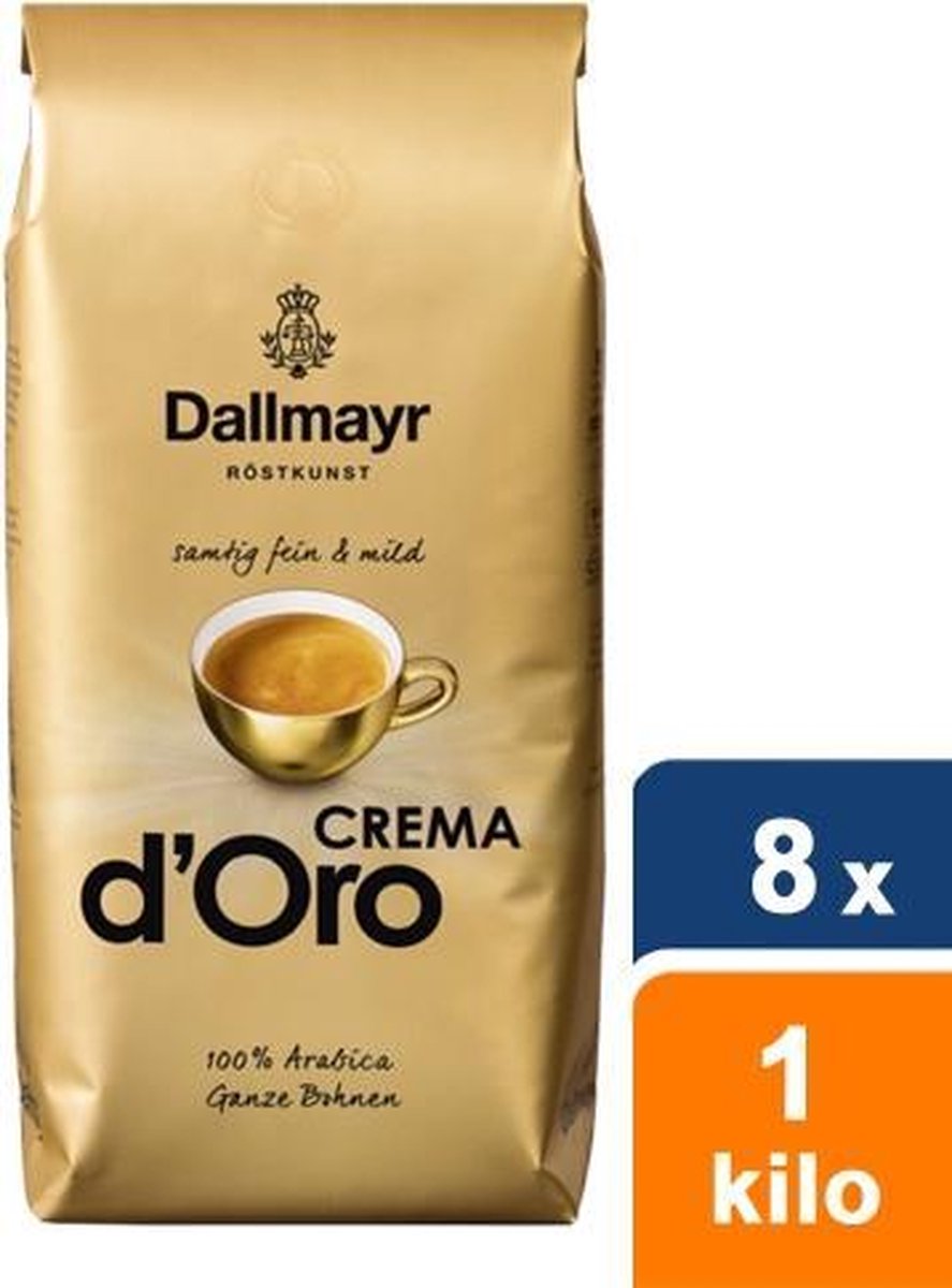 Dallmayr - Crema d&apos; Koffiebonen - 8x 1kg - Goud