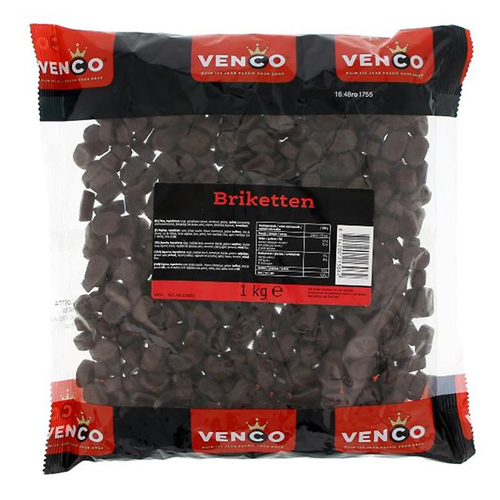 Venco - Double Salty Liquorice Brics (Briketten dubbel zoute drop) - 1kg