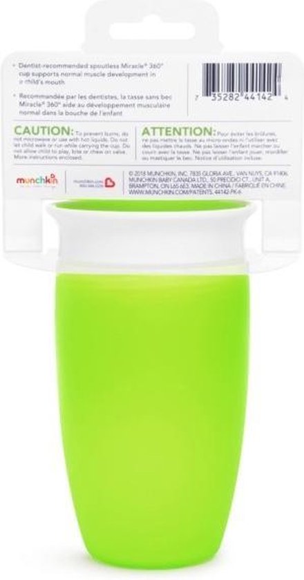 Munchkin Antilekbeker Miracle Sippy Cup Green 296ml - Groen