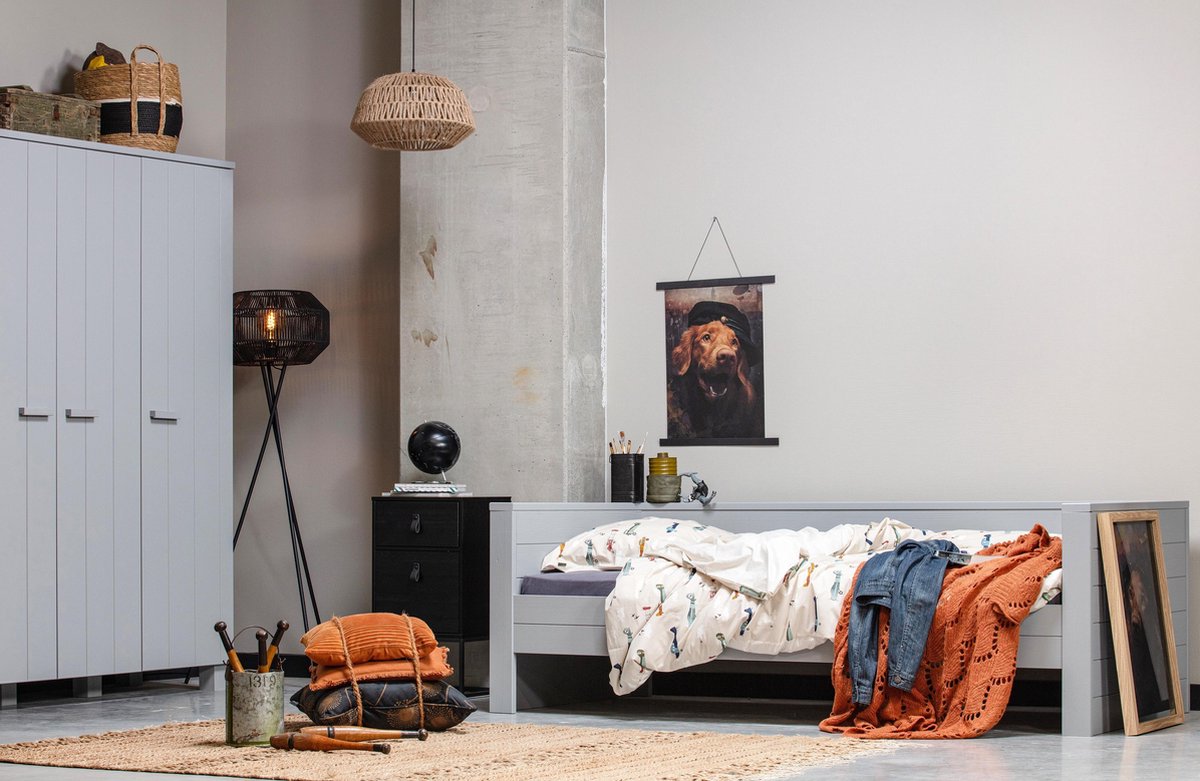 Woood Kast 3-deurs Dennis Beton - Grijs