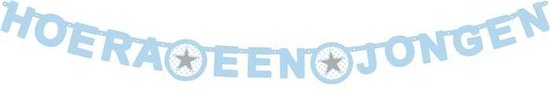 Haza Original Letterslinger O'tje Kadootje Ster Hoera Jongen - Blauw