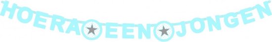Haza Original Letterslinger O'tje Kadootje Ster Hoera Jongen - Blauw