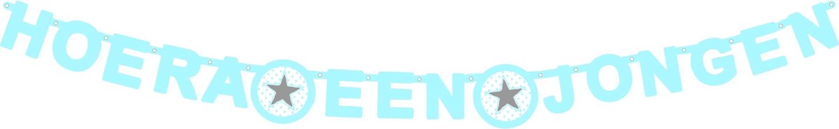 Haza Original Letterslinger O'tje Kadootje Ster Hoera Jongen - Blauw