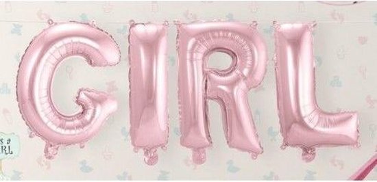 Folat Ballonletters Baby Girl - Roze