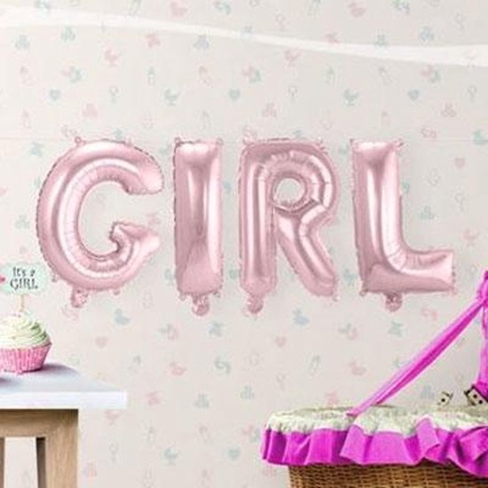 Folat Ballonletters Baby Girl - Roze