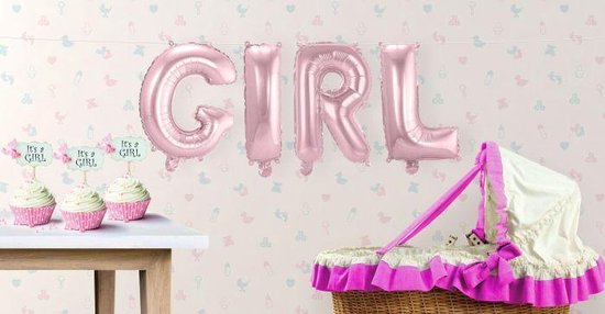 Folat Ballonletters Baby Girl - Roze