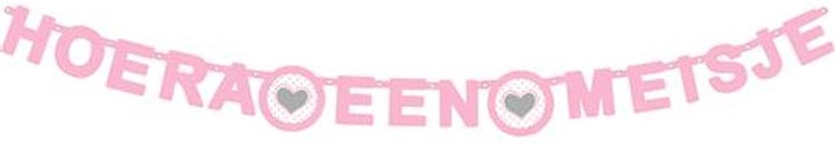 Haza Original Letterslinger O'tje Kadootje Hart Hoera Meisje - Roze