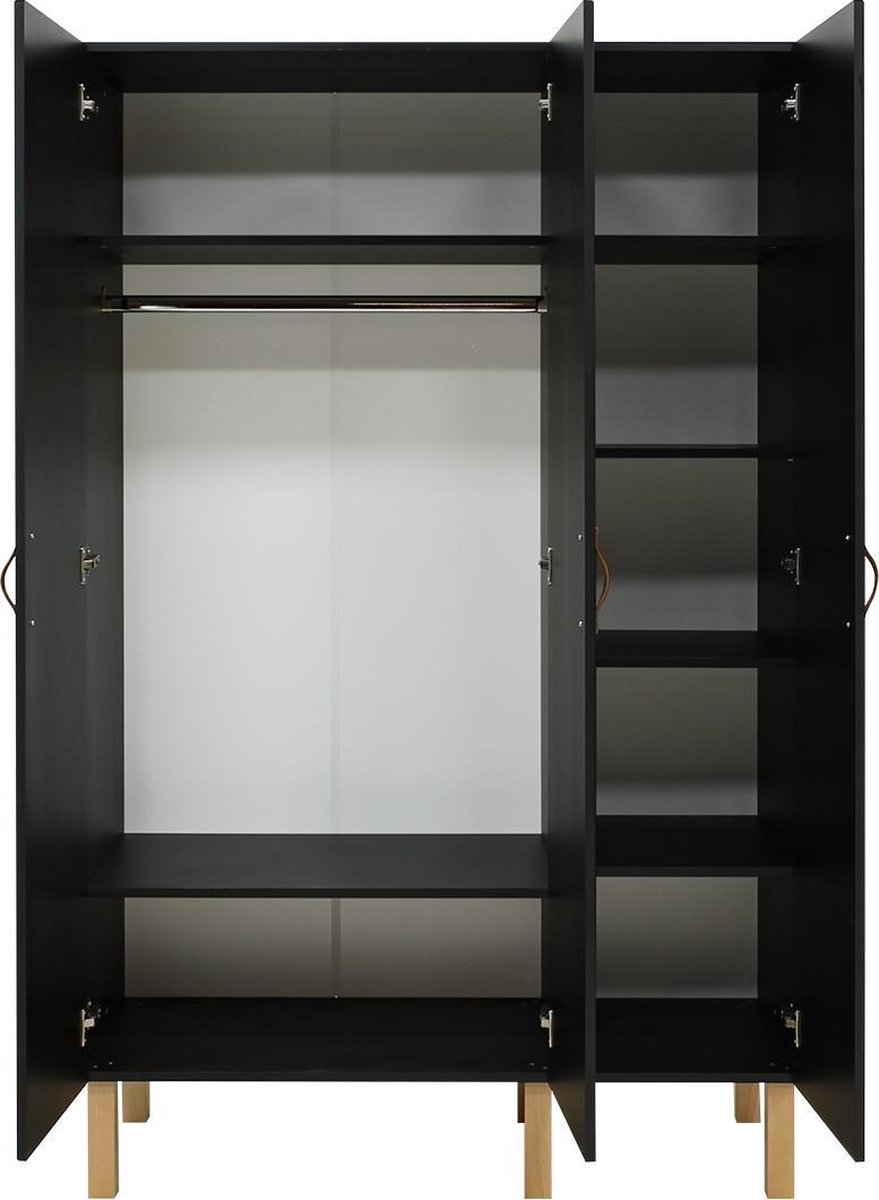 Bopita Kast Floris 3-deurs - Zwart