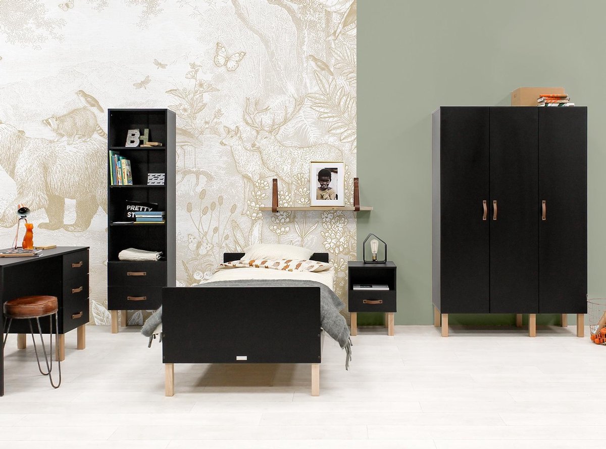 Bopita Kast Floris 3-deurs - Zwart