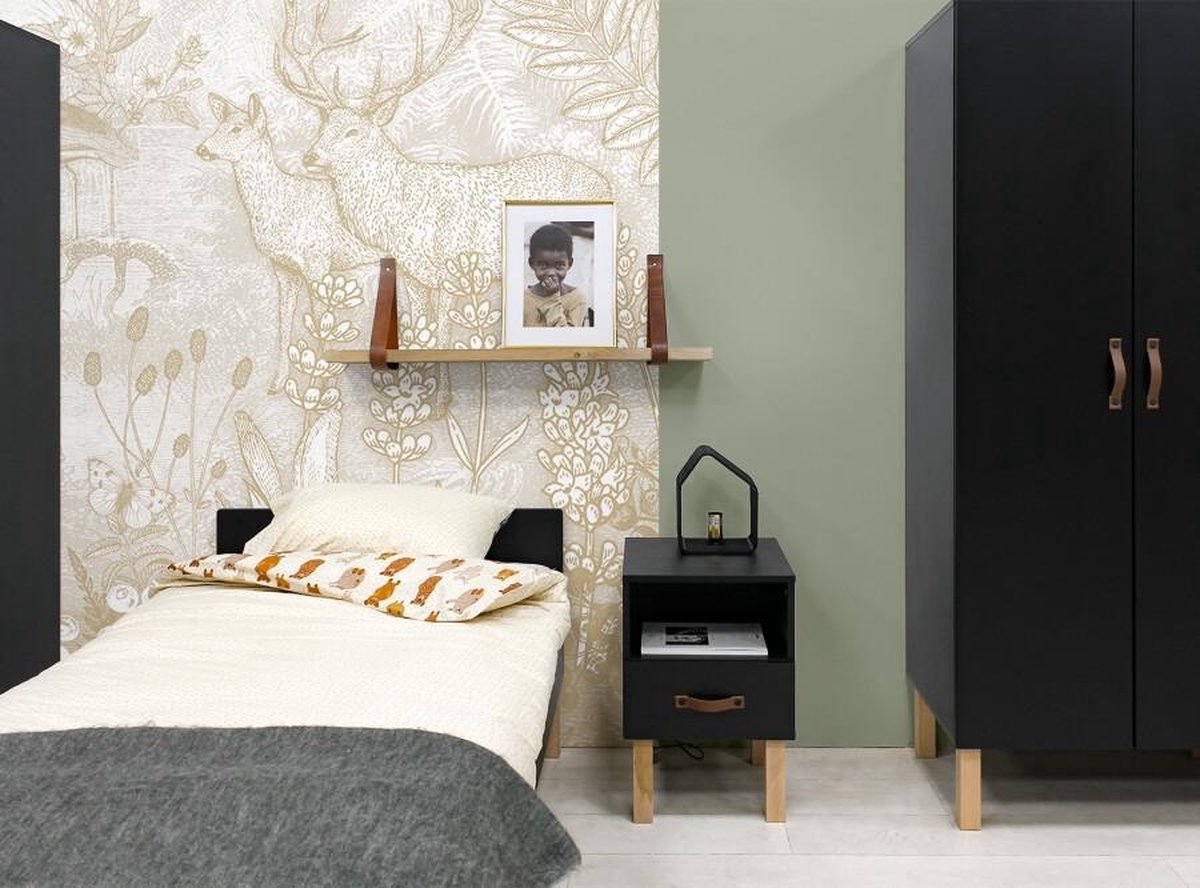 Bopita Kast Floris 3-deurs - Zwart