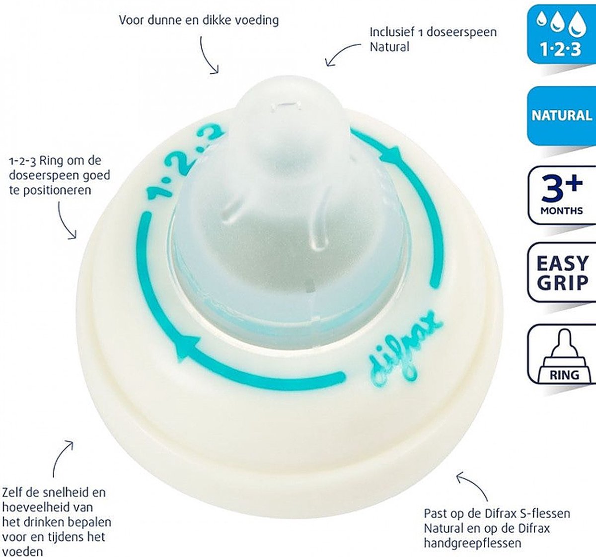 Difrax Speen 1-2-3 Ring Naturel