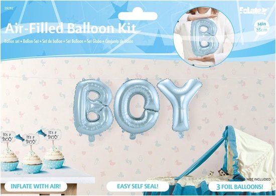 Folat Ballonletters Baby Boy - Blauw