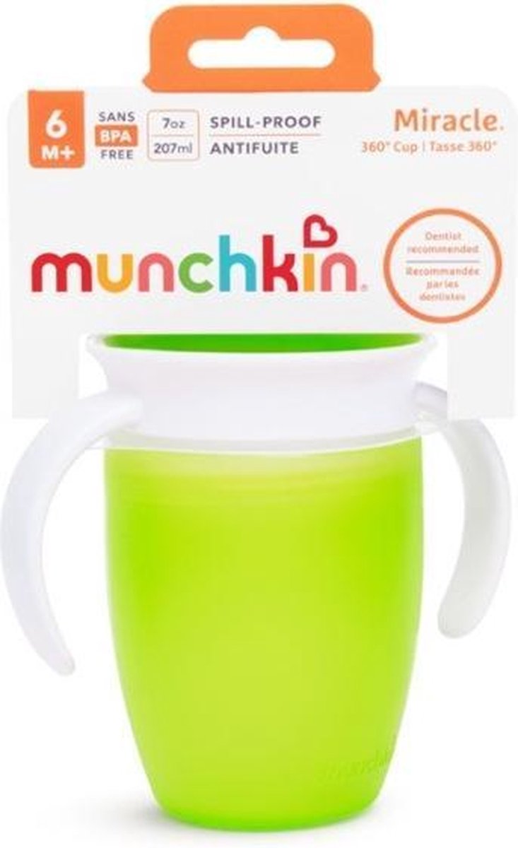 Munchkin Antilekbeker Miracle Trainer Cup Green 207ml - Groen
