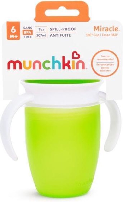 Munchkin Antilekbeker Miracle Trainer Cup Green 207ml - Groen
