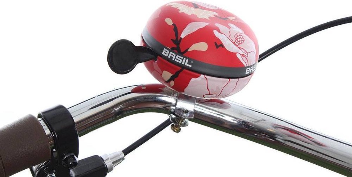 Basil Fietsbel Big Bell Magnolia Poppy red - Ding Dong - Rood