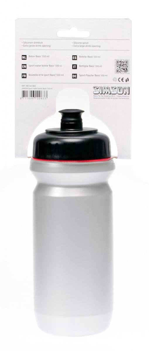 Simson Bidon Big Mouth Basic - 550ml - Zwart/ - Grijs