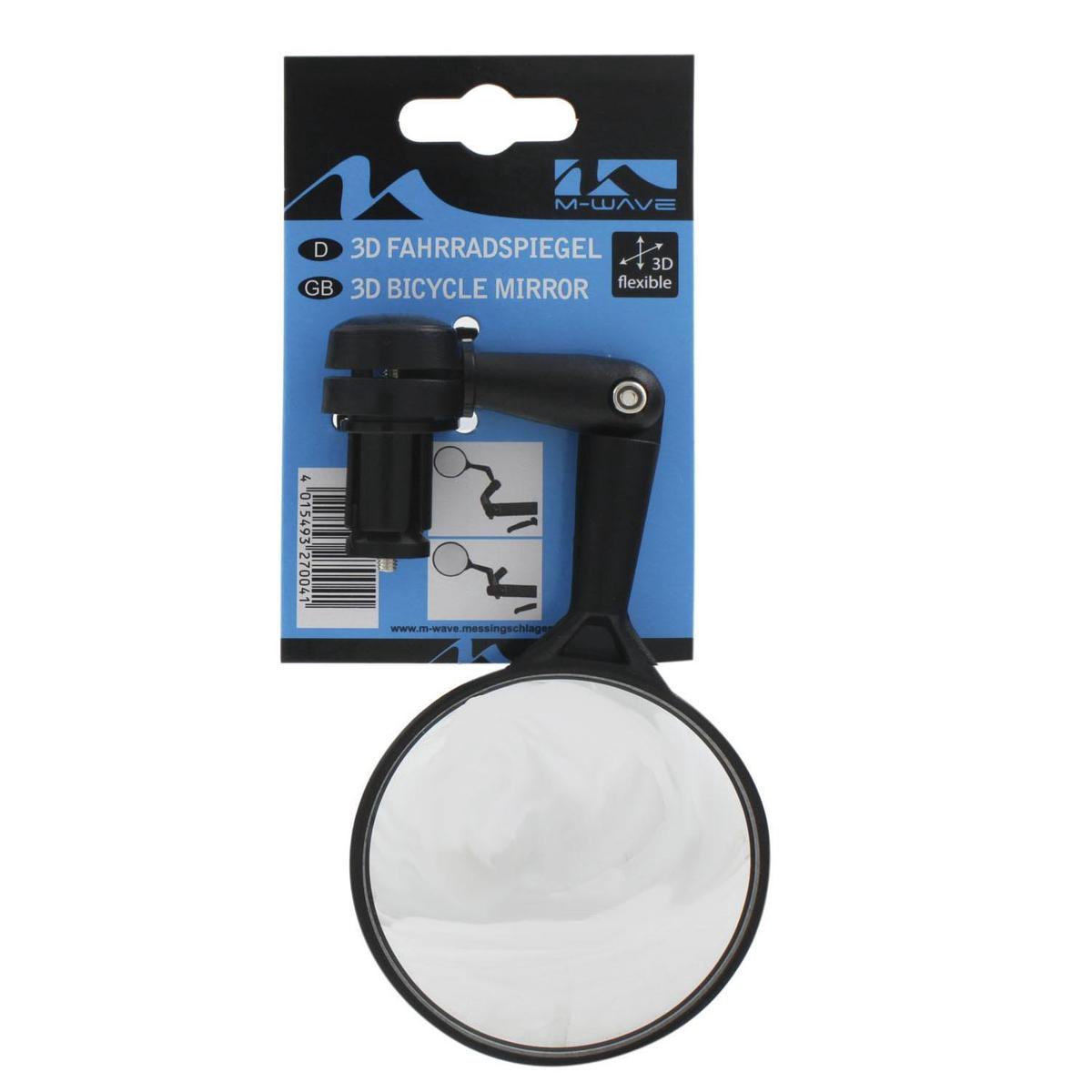 M-wave Spiegel 3D - Verstelbaar - 76Mm - Zwart