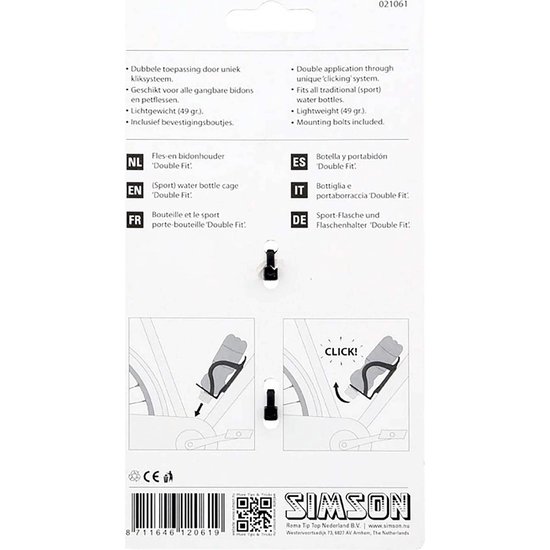 Simson Double Fit Fles- en Bidonhouder - mat - Zwart