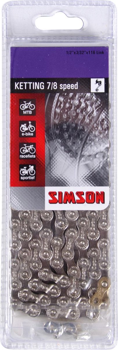 Simson Ketting Derailleur 7/8, IG/HG - Silver