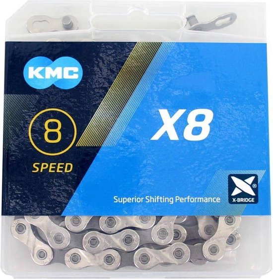KMC X8 Ketting - 6/7/8 Speed - 1/2" x 3/32" - 114 Schakels - Silver