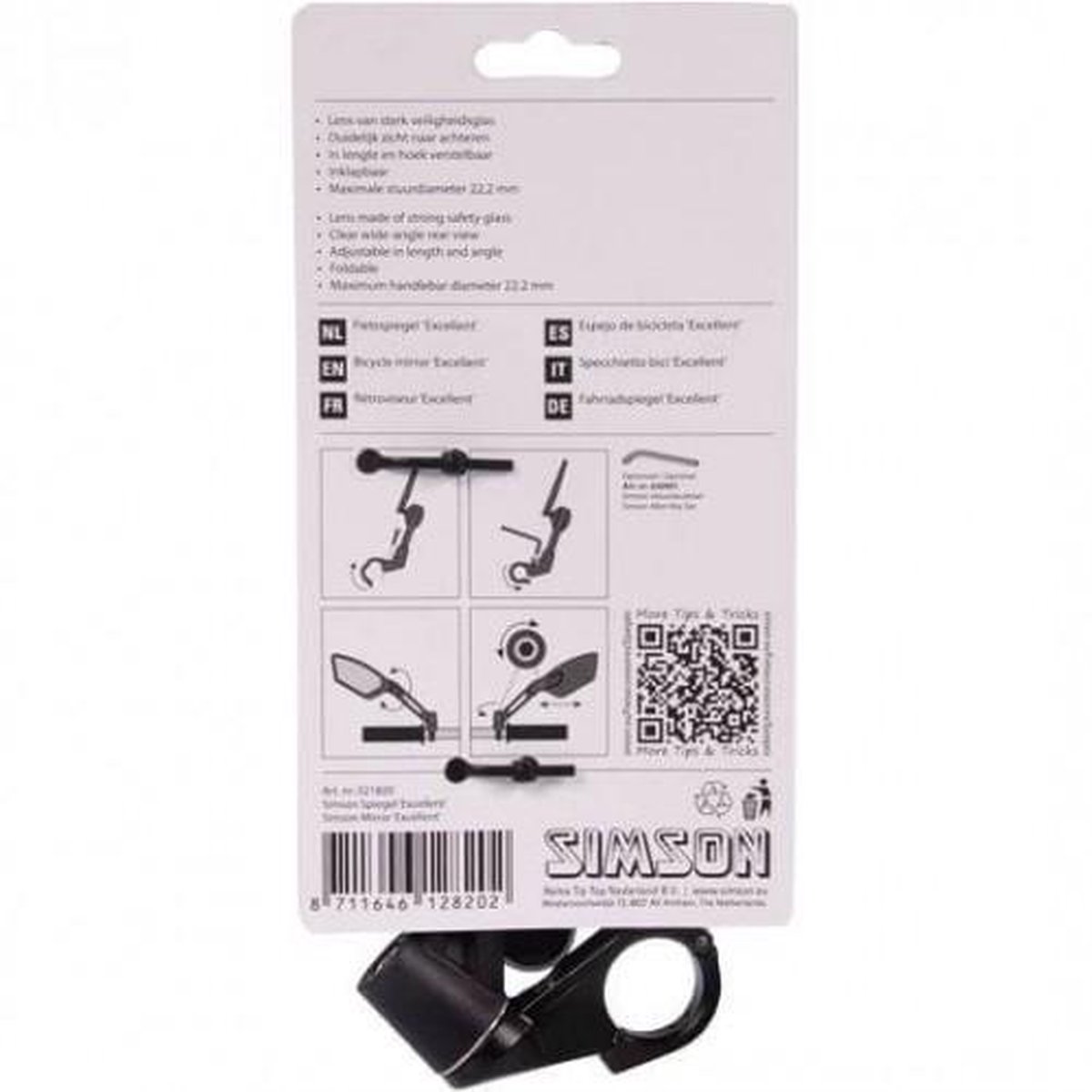 Simson Spiegel Excellent - Zwart