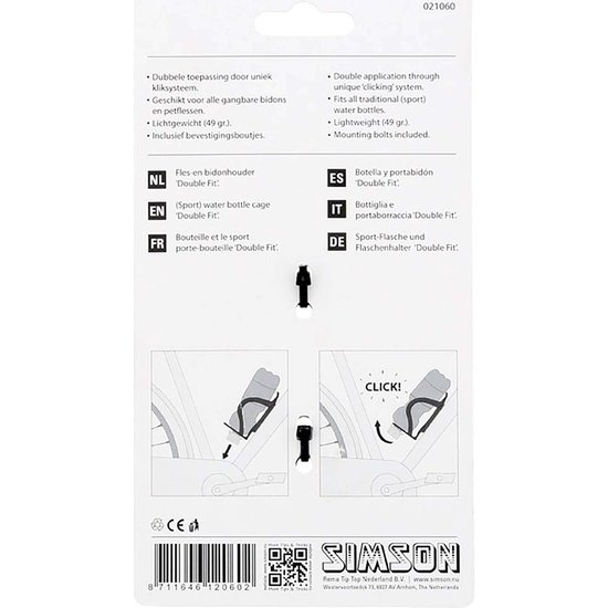 Simson Double Fit Fles- en Bidonhouder glans - Zwart