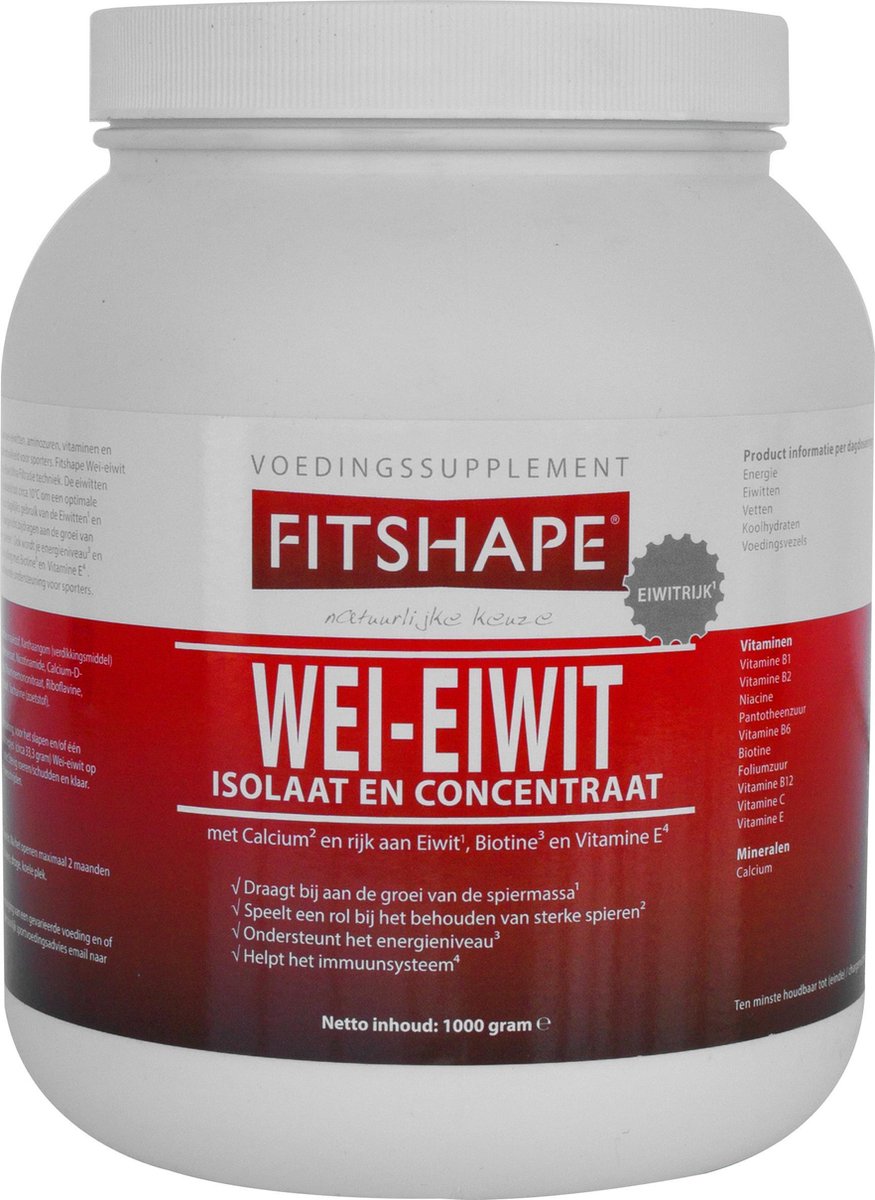 Fitshape Wei eiwit vanille 1 kg