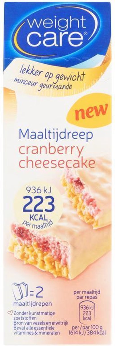 Weight Care Weightcare Maaltijdreep cranberry cheesecake 2 stuks