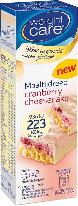 Weight Care Weightcare Maaltijdreep cranberry cheesecake 2 stuks