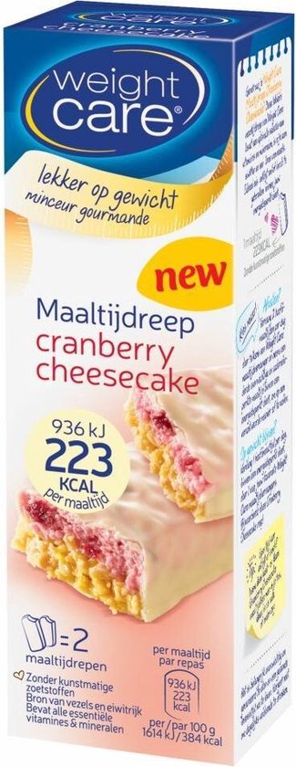 Weight Care Weightcare Maaltijdreep cranberry cheesecake 2 stuks