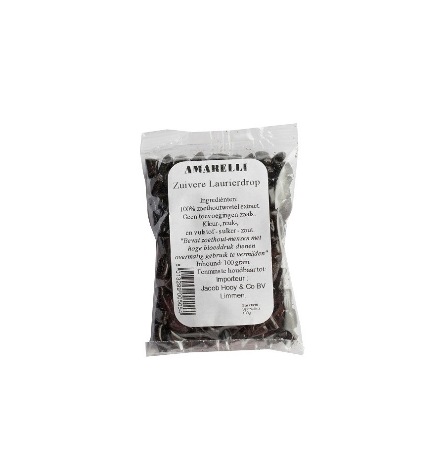 Amarelli Laurierdrop zakje brokjes 100 gram