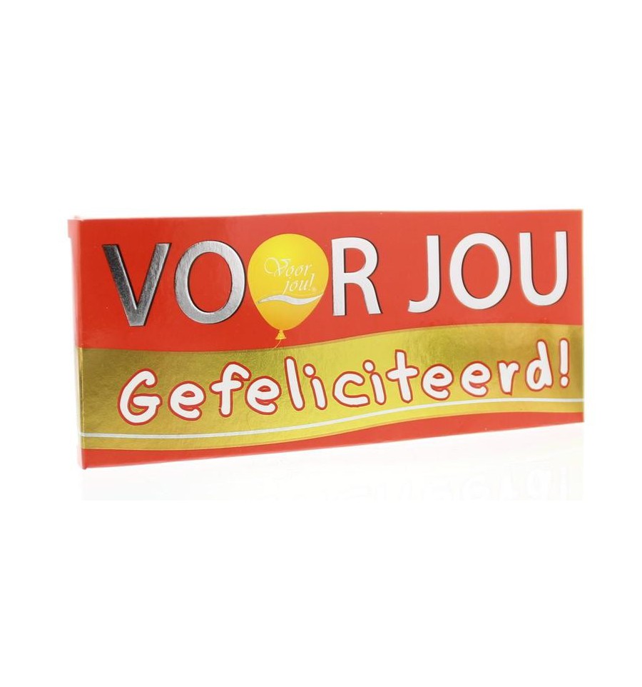 Voor Jou! Wensreep melkchocolade gefeliciteerd 70 gram