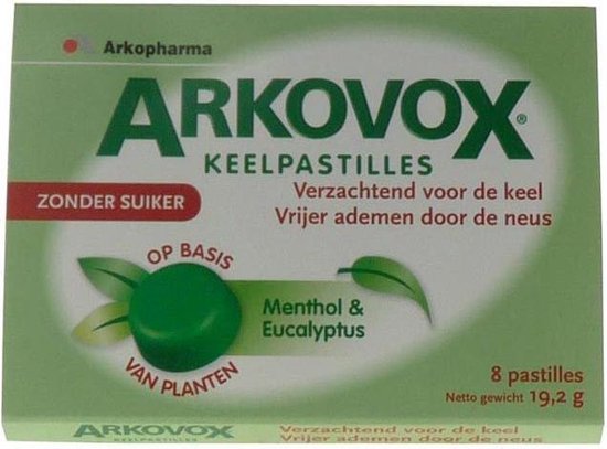 Arkopharma Arkovox Menthol eucalyptus keelpastilles 8 stuks