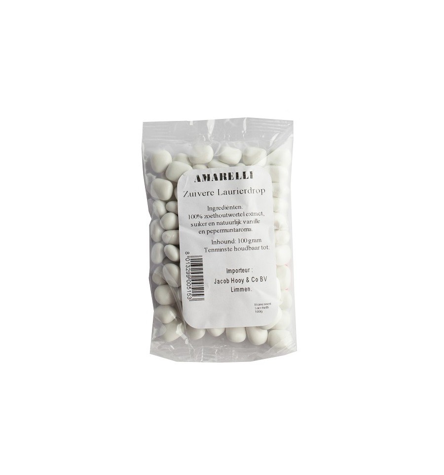 Amarelli Laurierdrop pepermunt wit zakje 100 gram