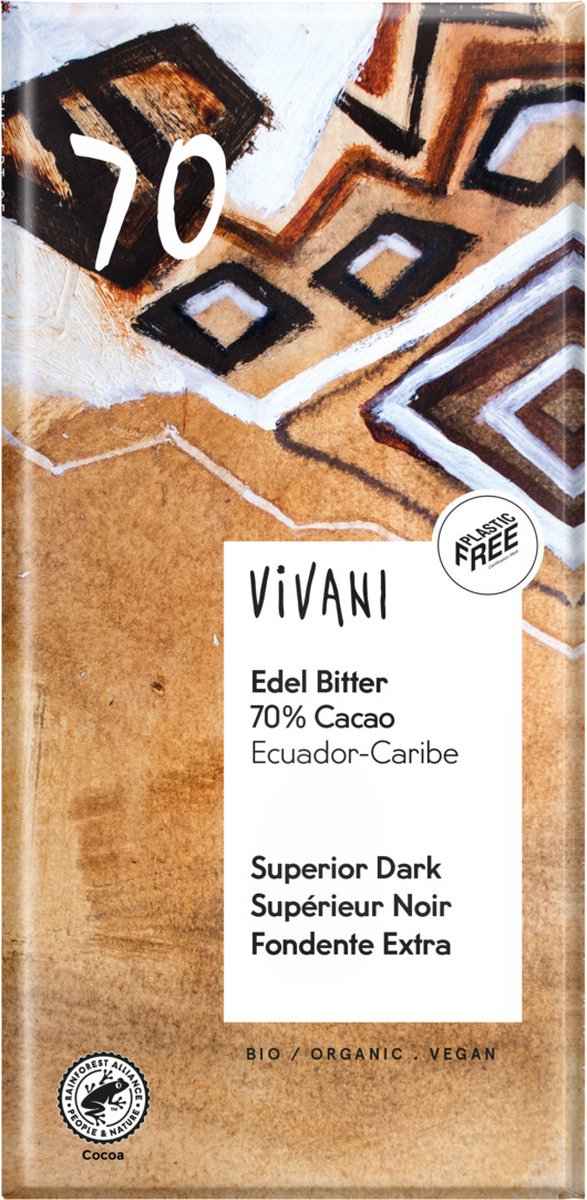 Vivani Chocolade puur Ecuador 100 gram