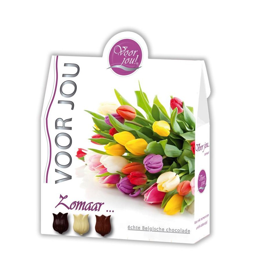 Voor Jou! Cadeau doos trendy bloemen zomaar 100 gram