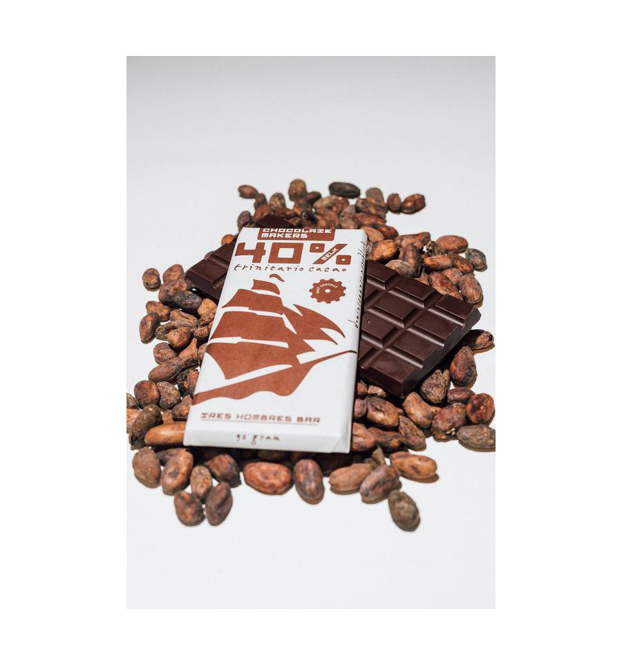 Chocolatemakers Tres hombres 40% met zeezout 85 gram