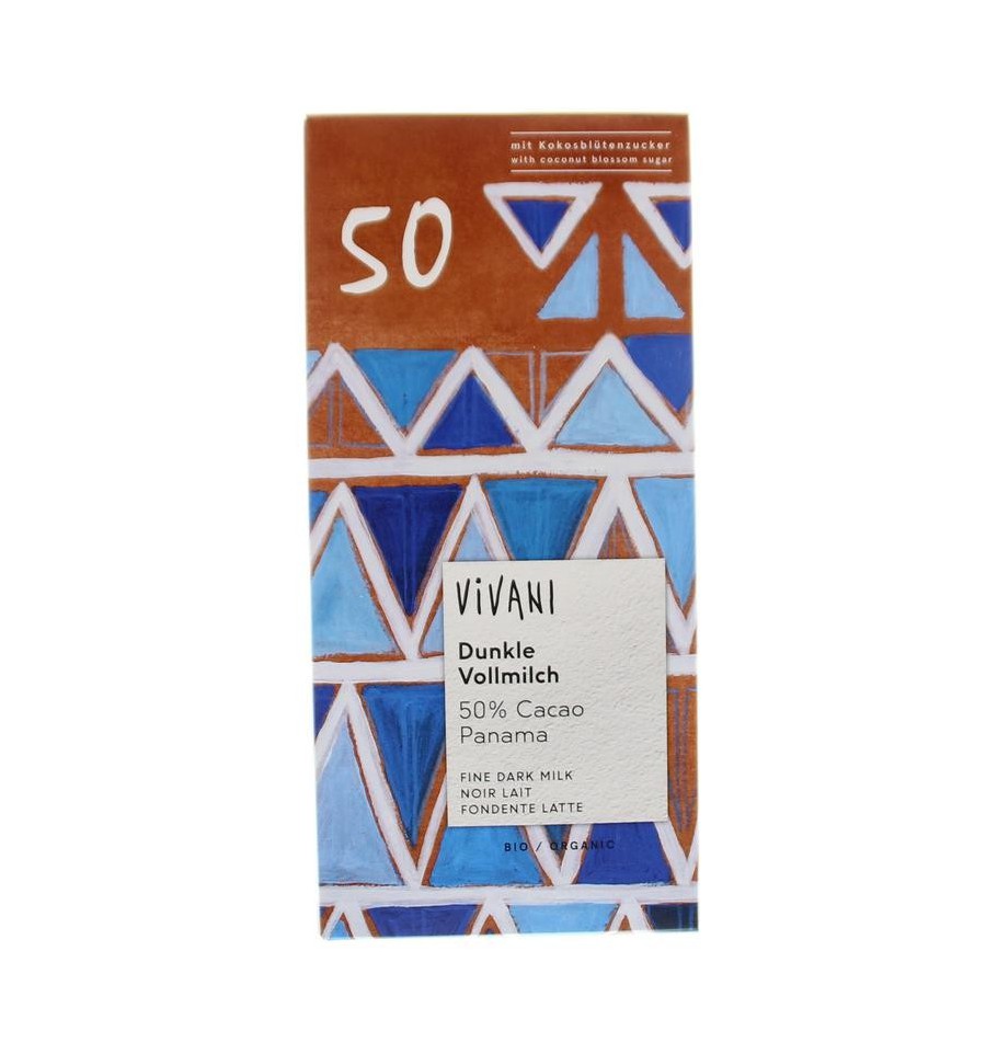 Vivani Chocolade melk dark 50% 80 gram