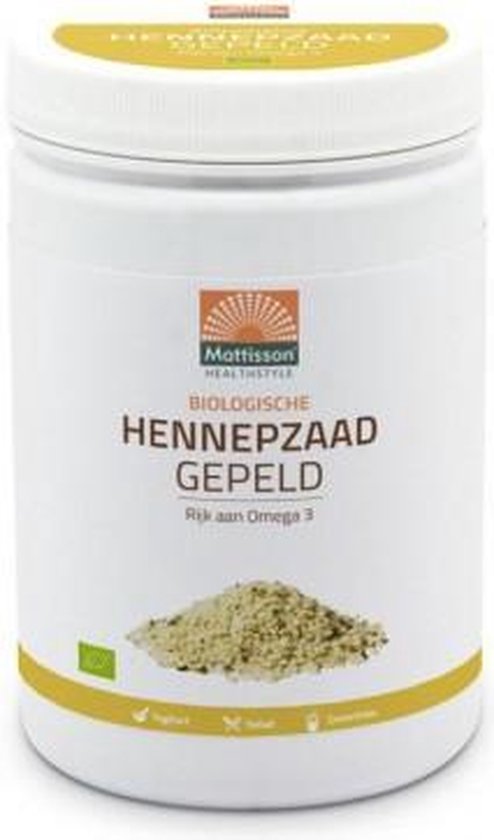 Mattisson Absolute hemp seeds hulled hennepzaad gepeld 500 gram