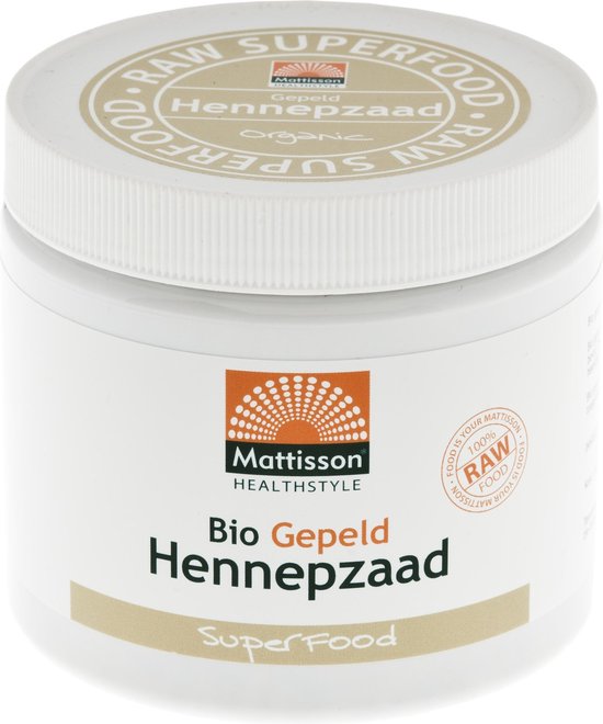 Mattisson Absolute hemp seeds hulled hennepzaad gepeld 500 gram