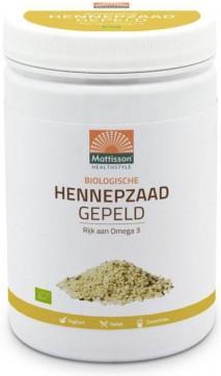 Mattisson Absolute hemp seeds hulled hennepzaad gepeld 500 gram