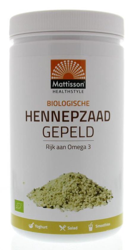 Mattisson Absolute hemp seeds hulled hennepzaad gepeld 500 gram