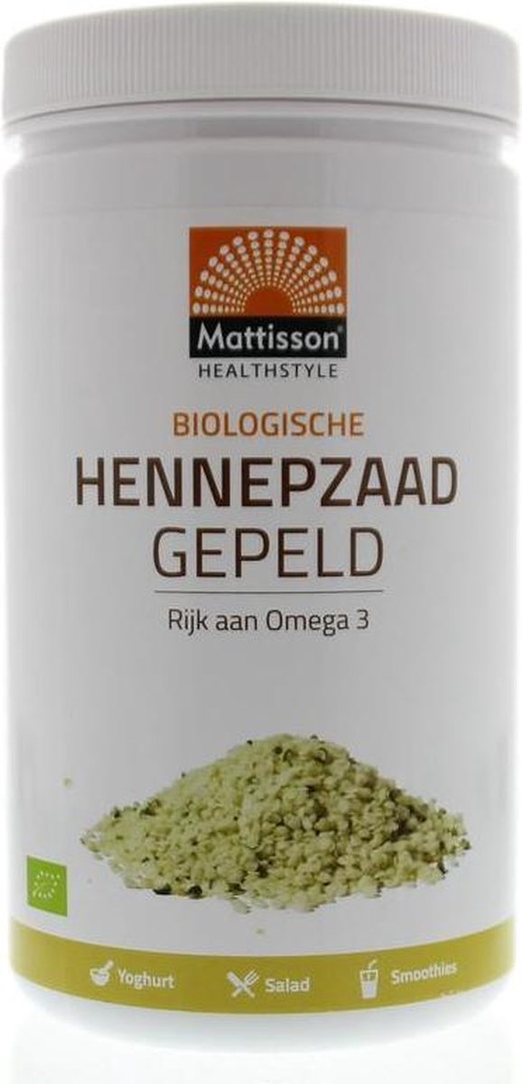 Mattisson Absolute hemp seeds hulled hennepzaad gepeld 500 gram