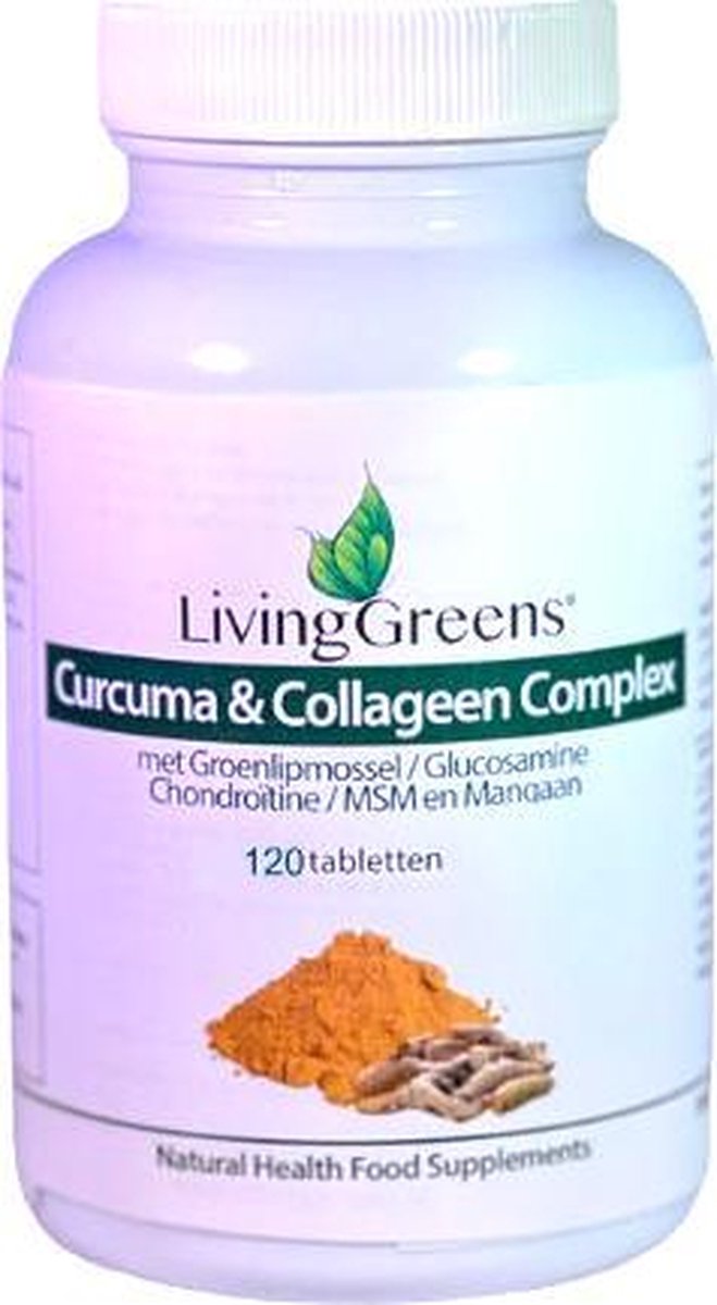 Livinggreens Curcuma & collageen complex 120 tabletten