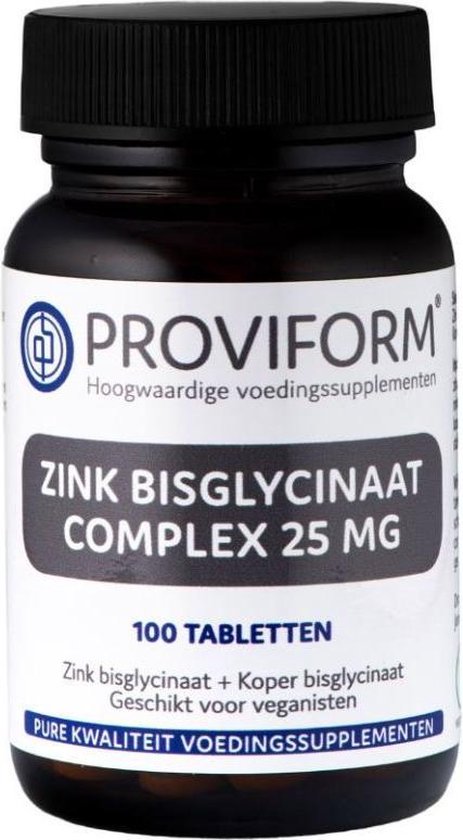 Proviform Zink bisglycinaat 25 mg complex 100 tabletten