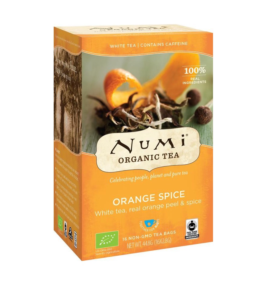 Numi te thee orange spice 16 zakjes - Wit